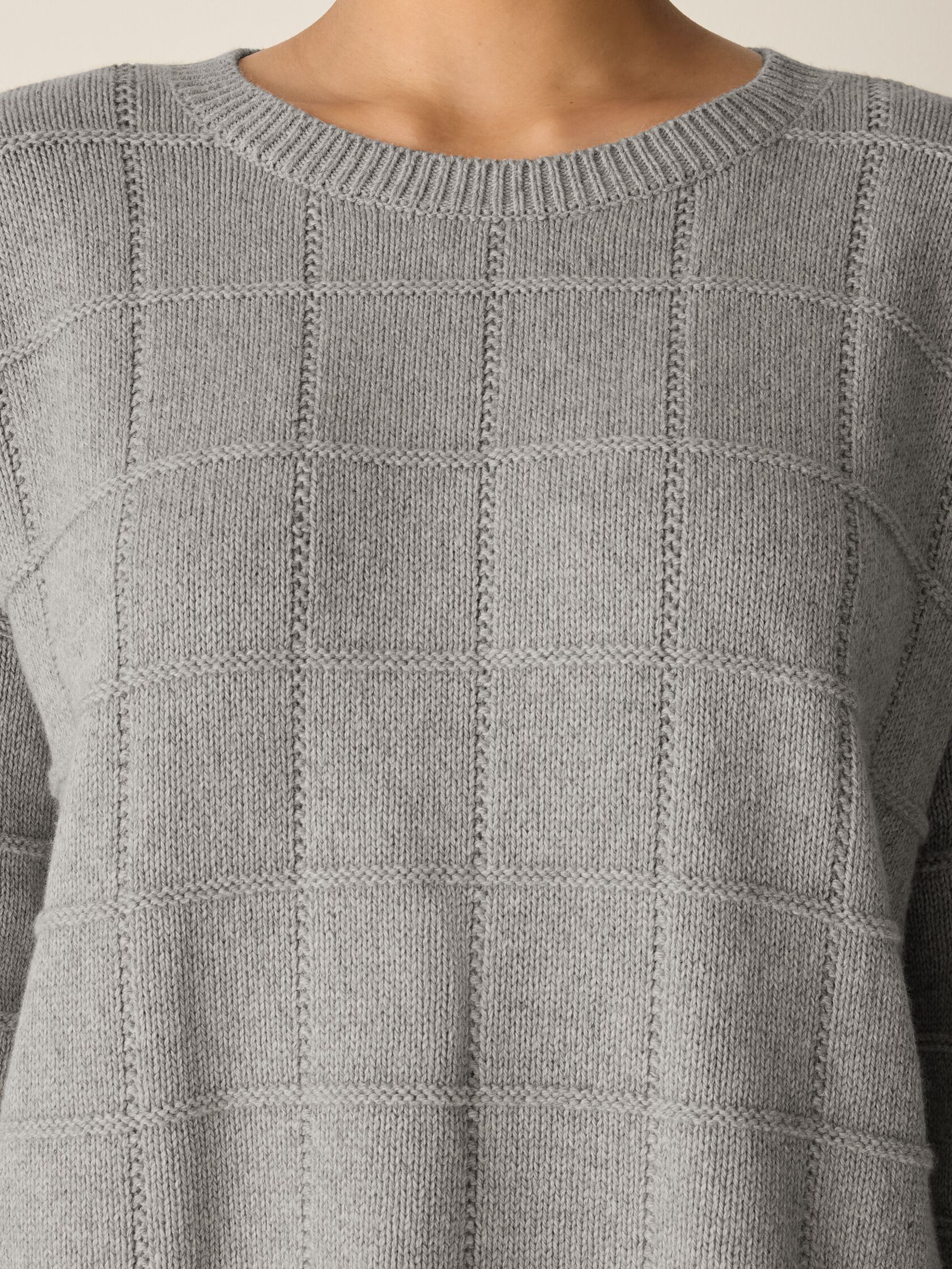 Cotton & Recycled Cashmere Crew Neck Top