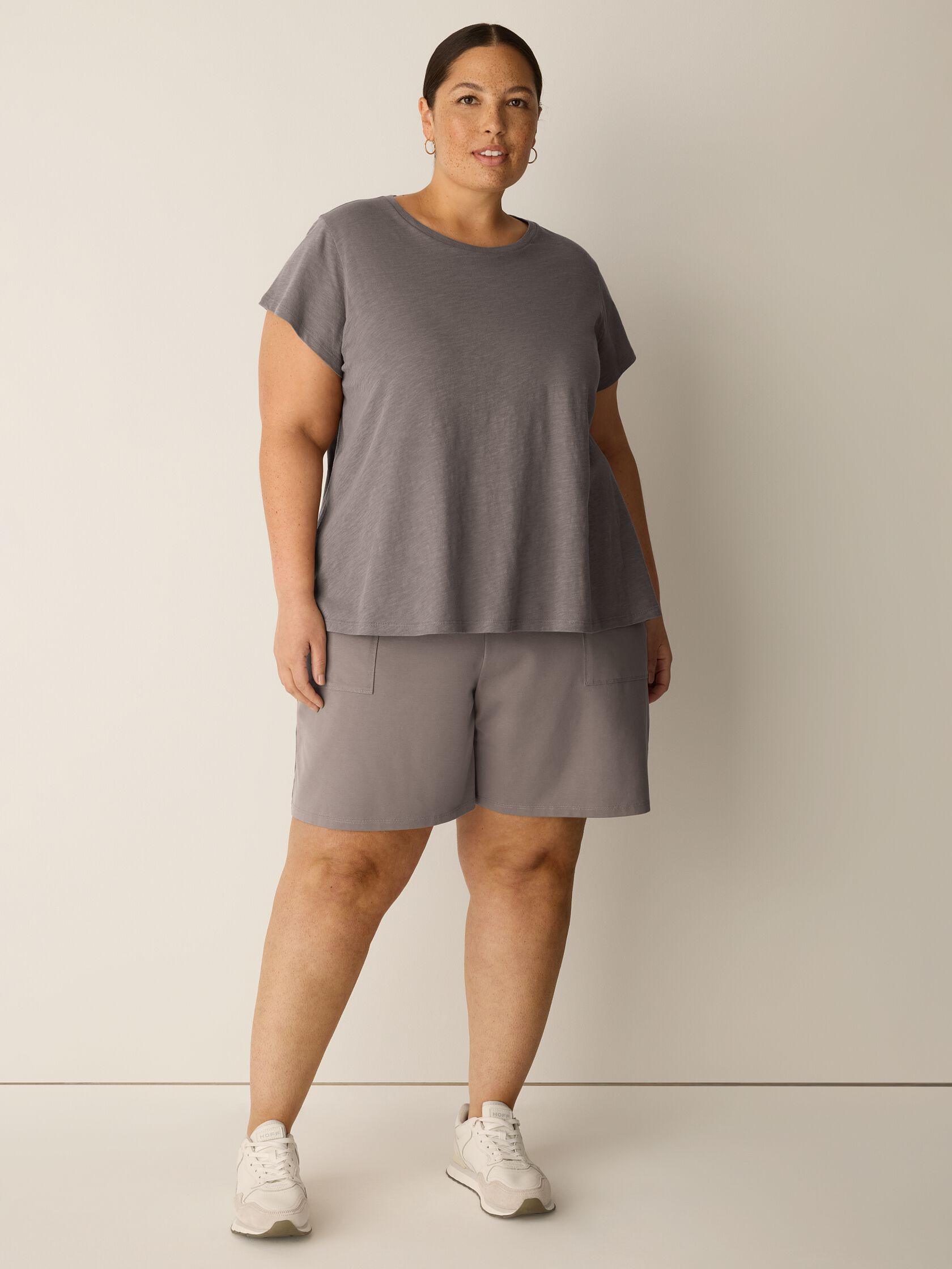 Organic Cotton Slubby Jersey Crew Neck Tee