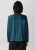 Stretch Silk Charmeuse Classic Collar Shirt