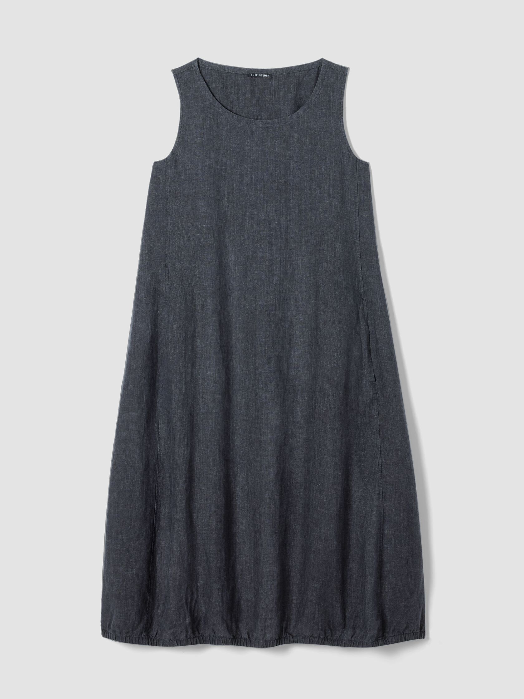 Washed Organic Linen Délavé Lantern Dress