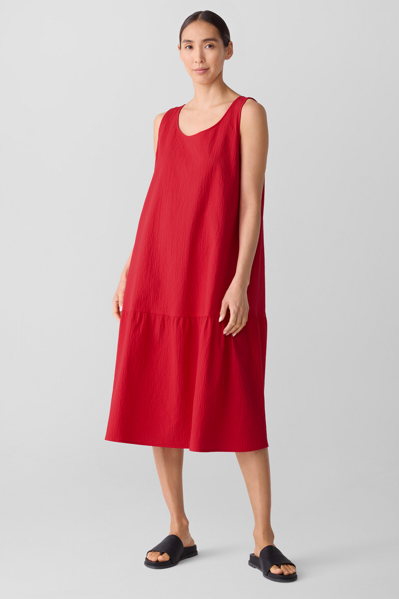 Organic Cotton Pucker Tiered Dress Organic Cotton Pucker Tiered Dress