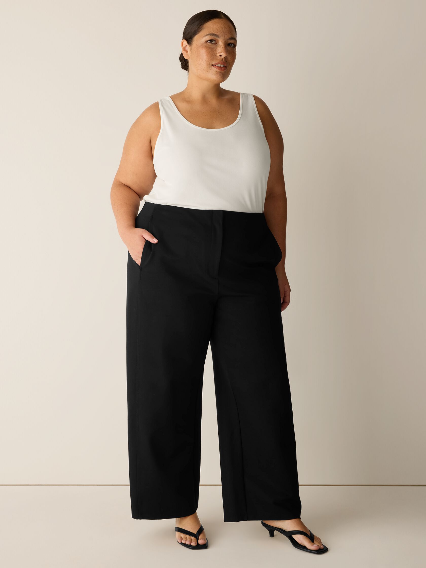 Washable Flex Ponte Wide-Leg Pant