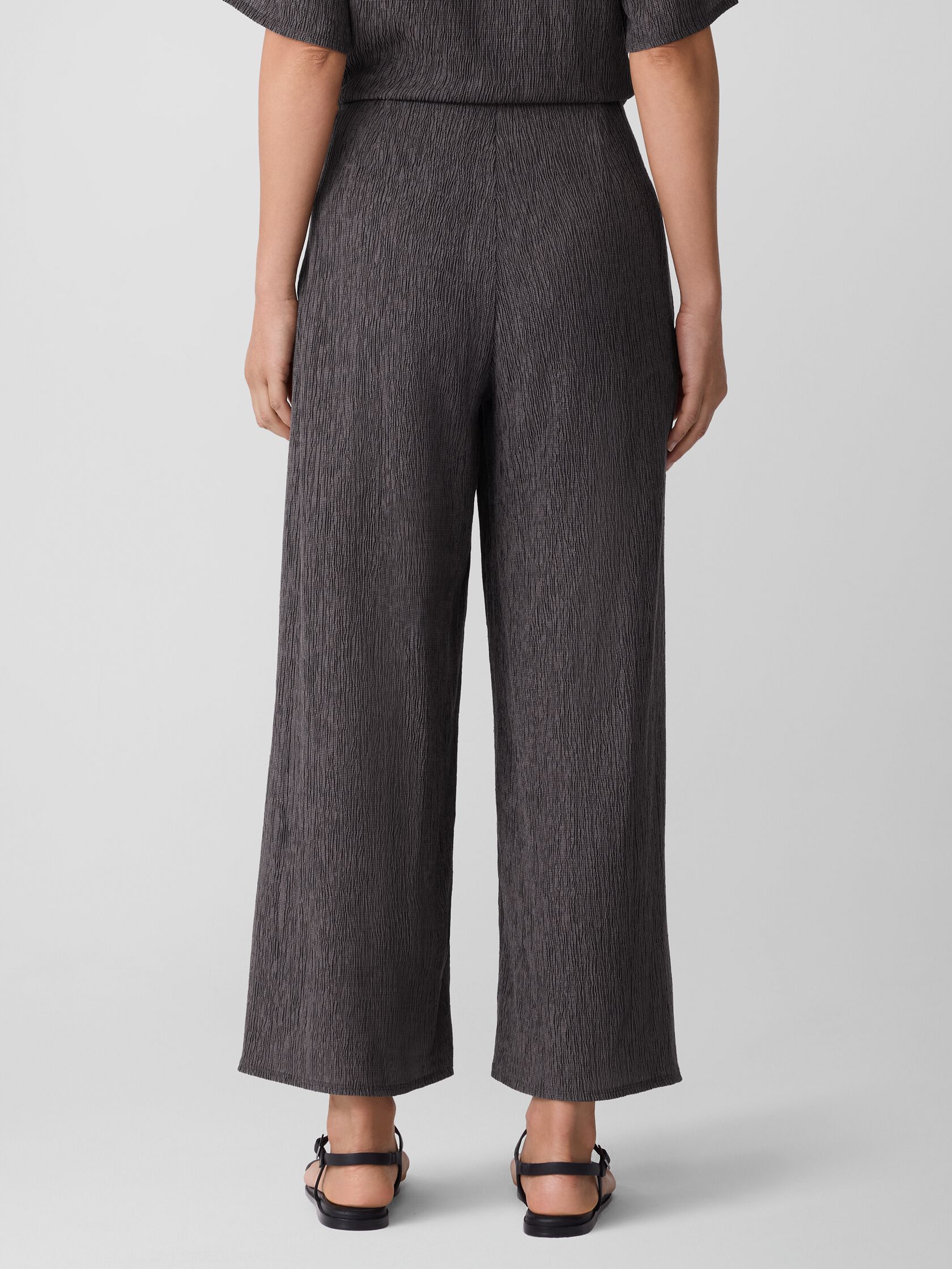 Woven Pliss&eacute; Wide-Leg Pant