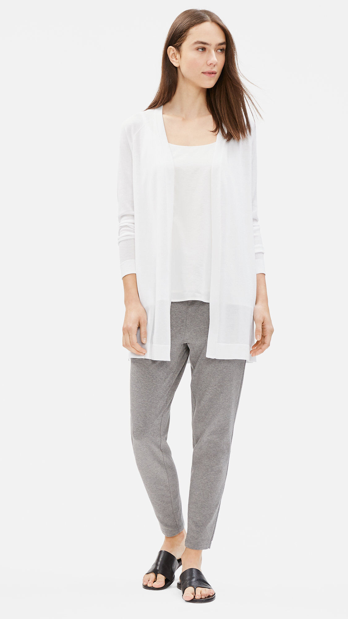 Tencel Stretch Long Cardigan EILEEN FISHER