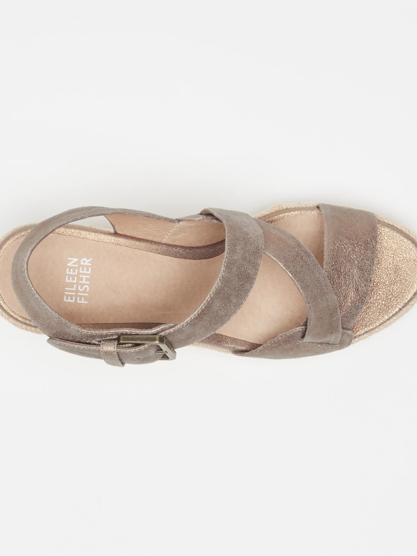 Beckon Metallic Suede Espadrille Wedge