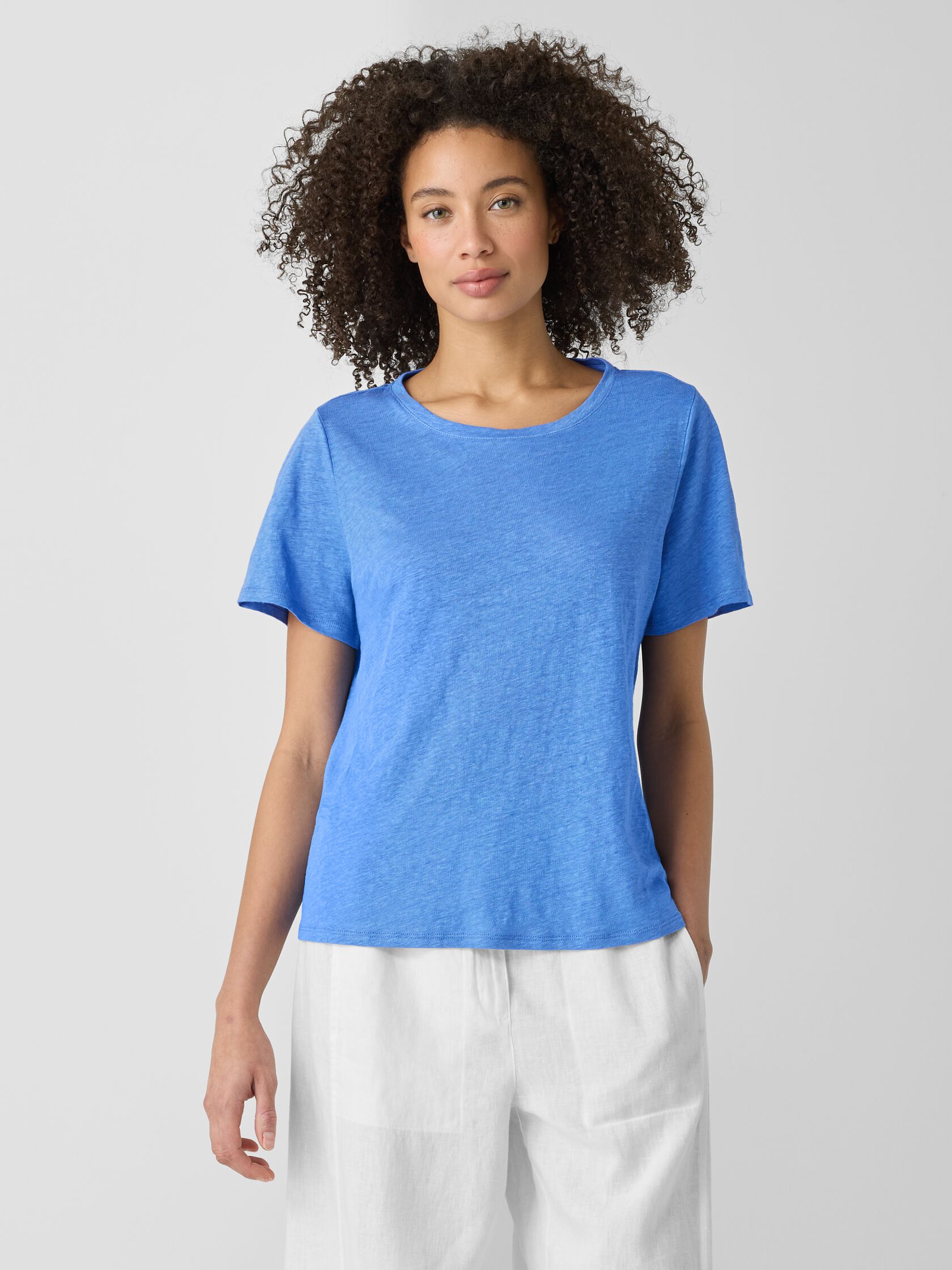 Organic Linen Jersey Crew Neck Tee