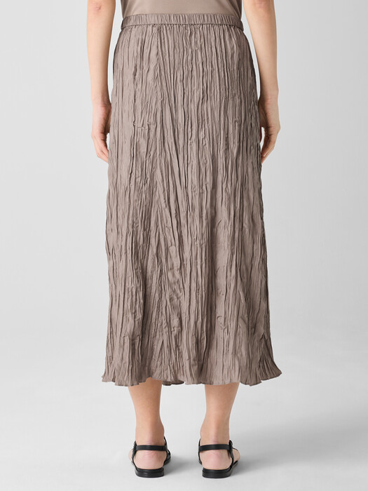 Crushed Silk Flared Skirt