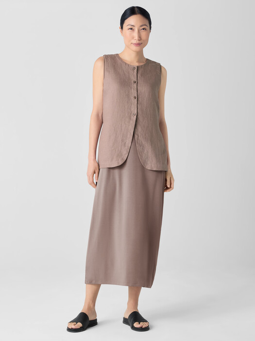 Stretch Jersey Knit Round Neck Dress