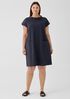 Organic Cotton Pucker Mock Neck Dress