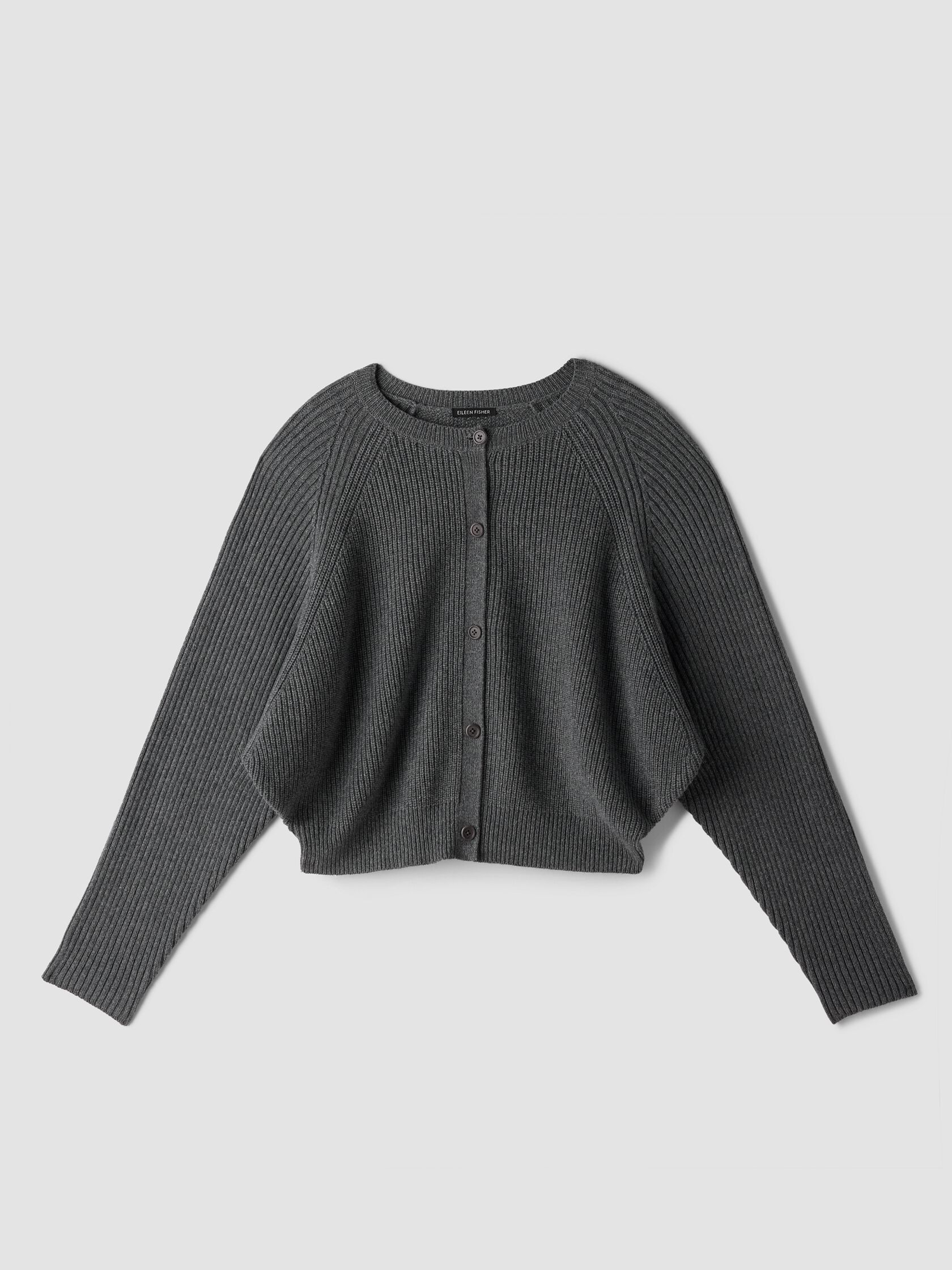 Cotton & Recycled Cashmere Crew Neck Cardigan