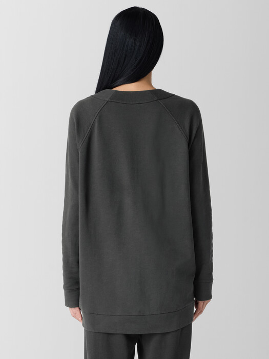 Garment-Dyed Terry Long Cardigan