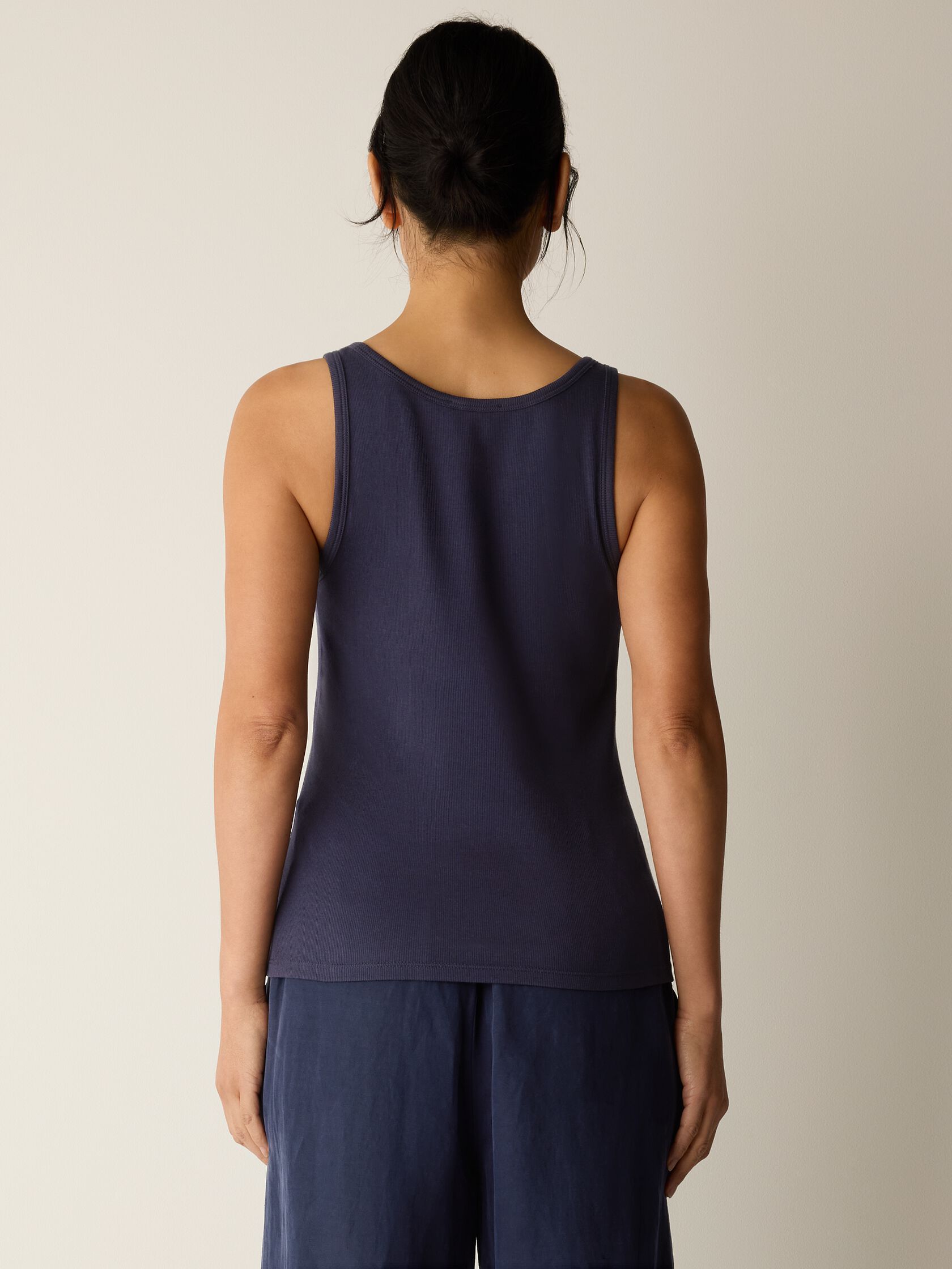 Organic Cotton Stretch Rib Scoop Neck Tank