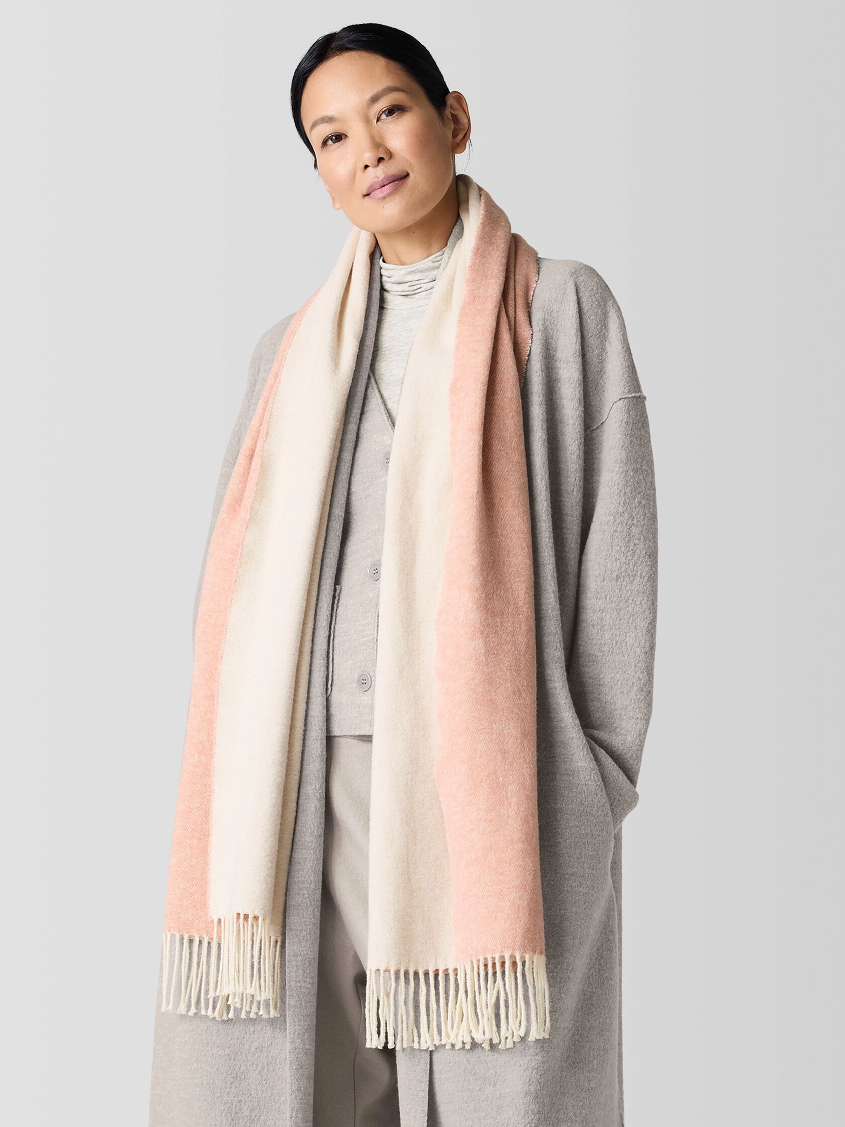 Brushed Recycled Cotton Cashmere Scarf