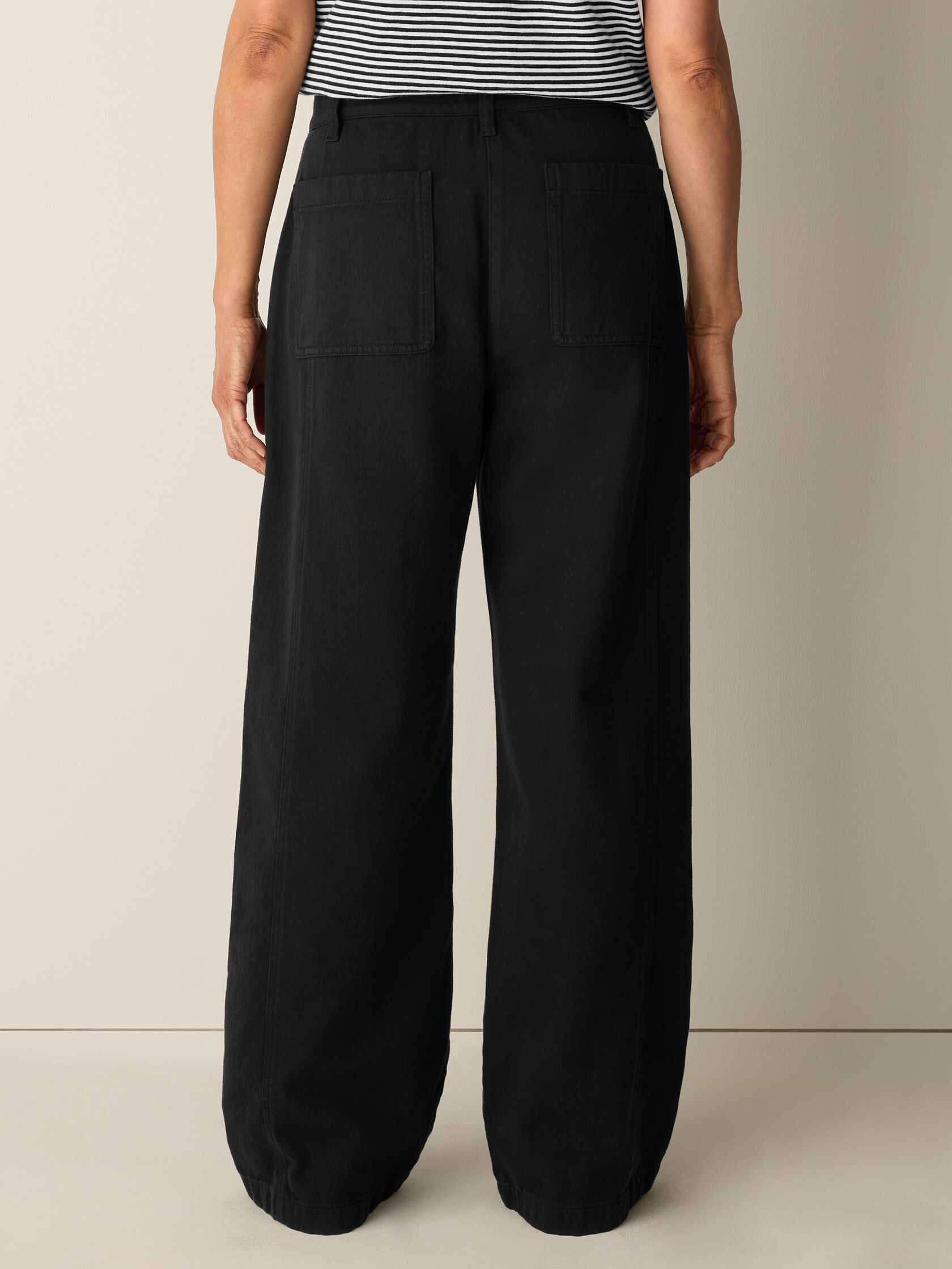Garment-Dyed Utility Cotton Wide-Leg Pant