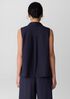 Washed Organic Cotton Poplin Sleeveless Shirt