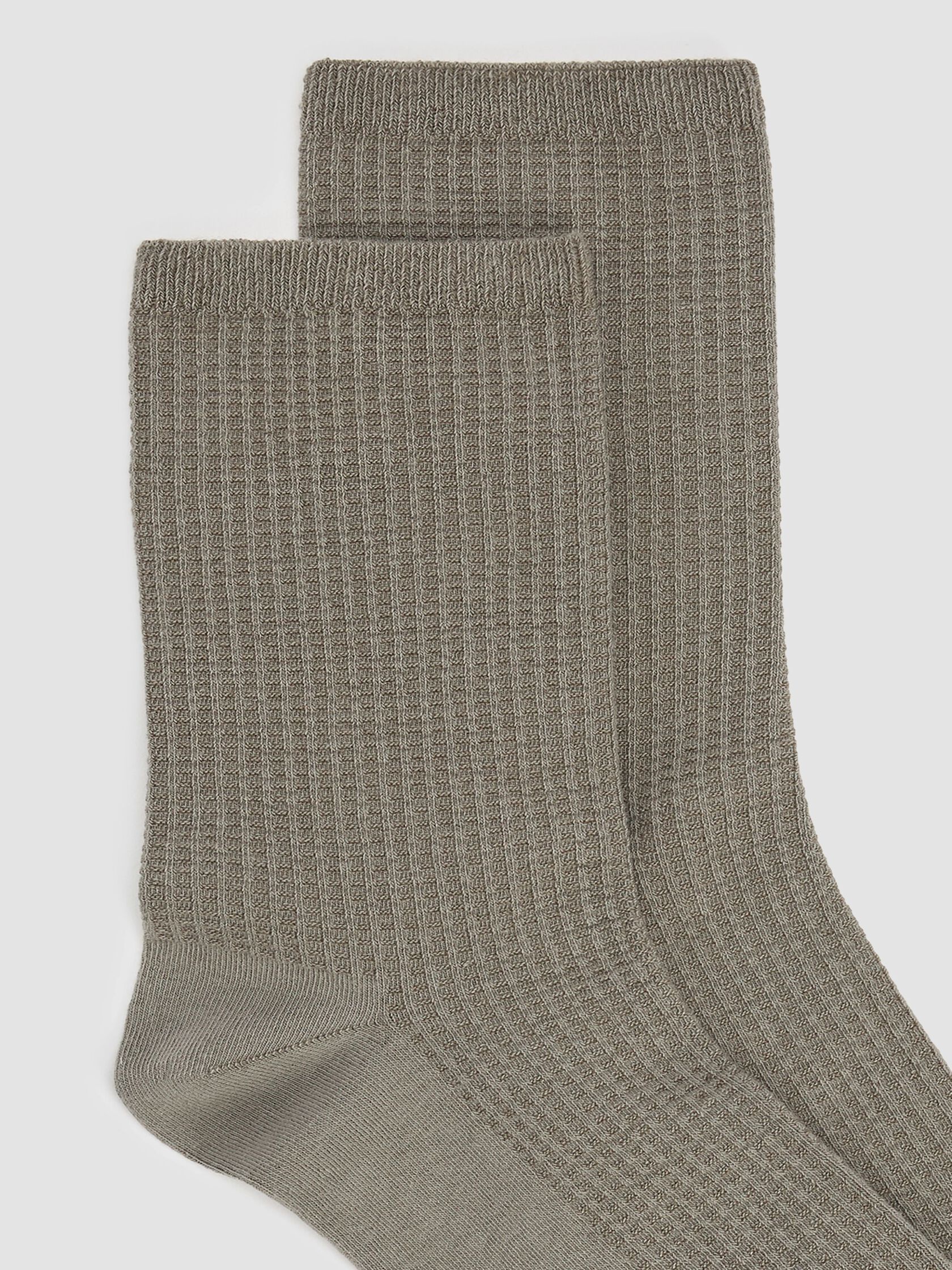 Cotton Waffle Crew Sock