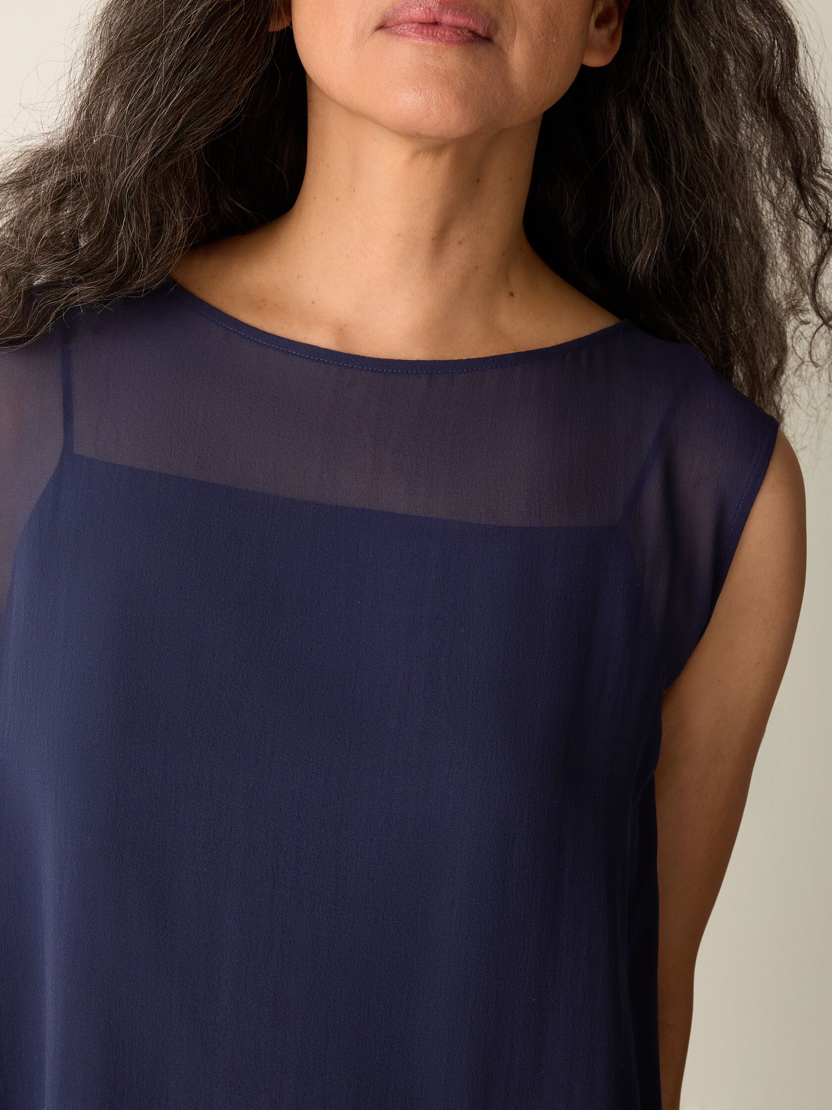 Sheer Silk Georgette Layered Dress