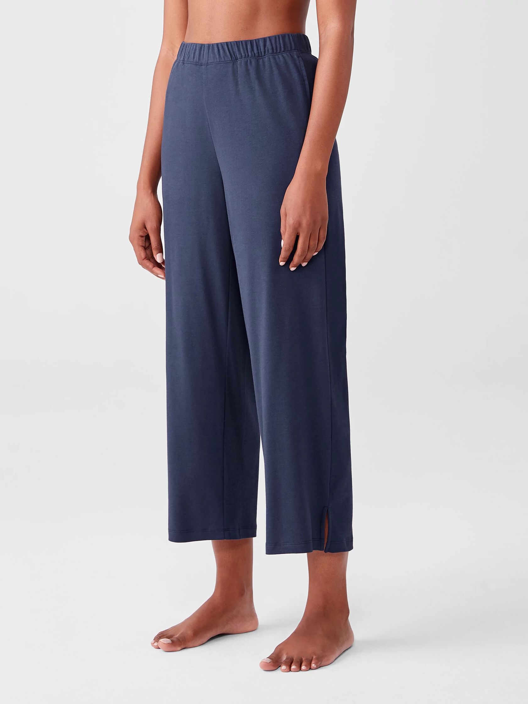 Cozy Organic Cotton Interlock Wide-Leg Pant