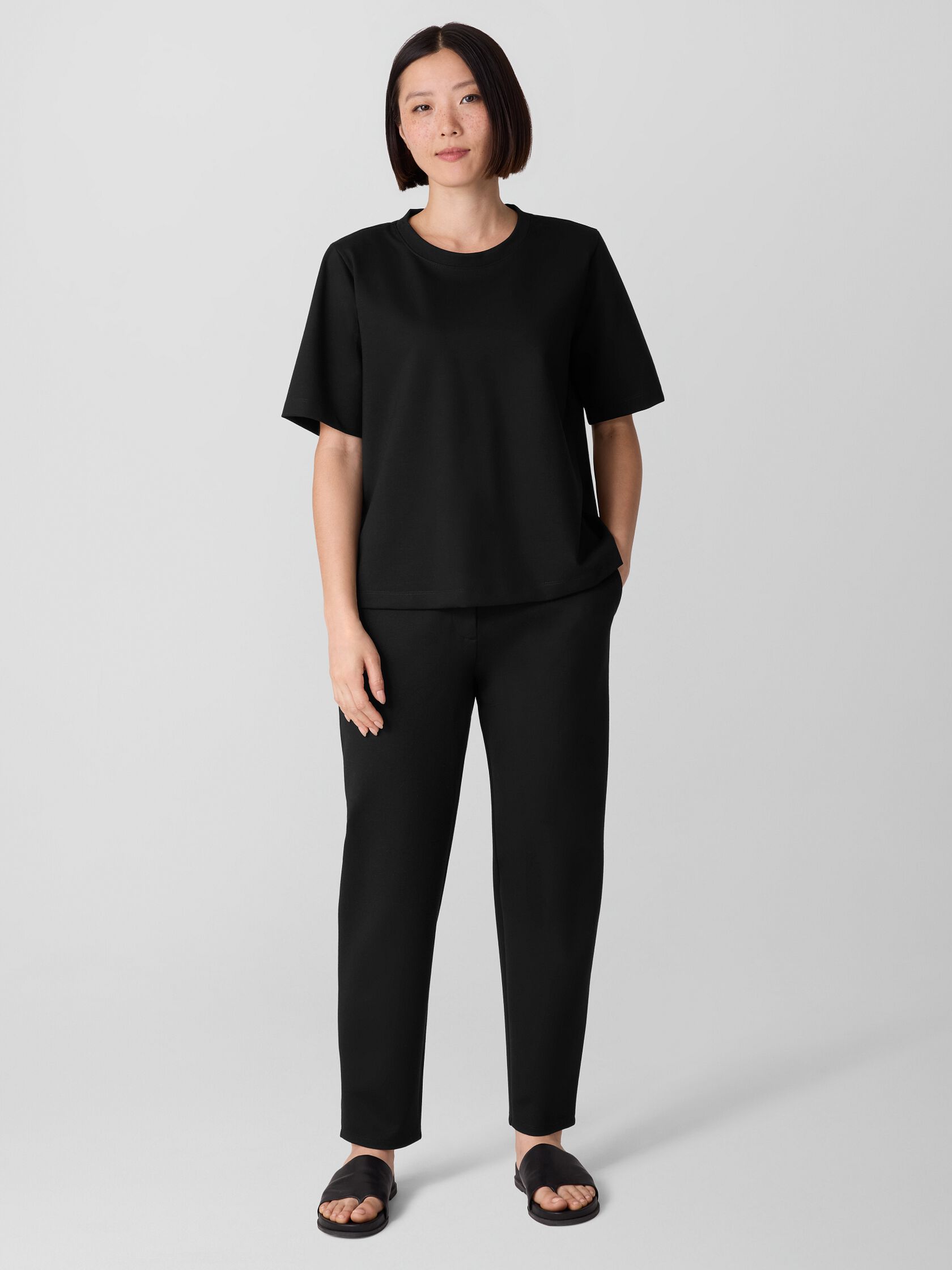 Washable Flex Ponte Tapered Trouser Pant