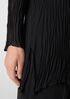 Crinkled Sheer Silk Georgette Bateau Neck Long Top