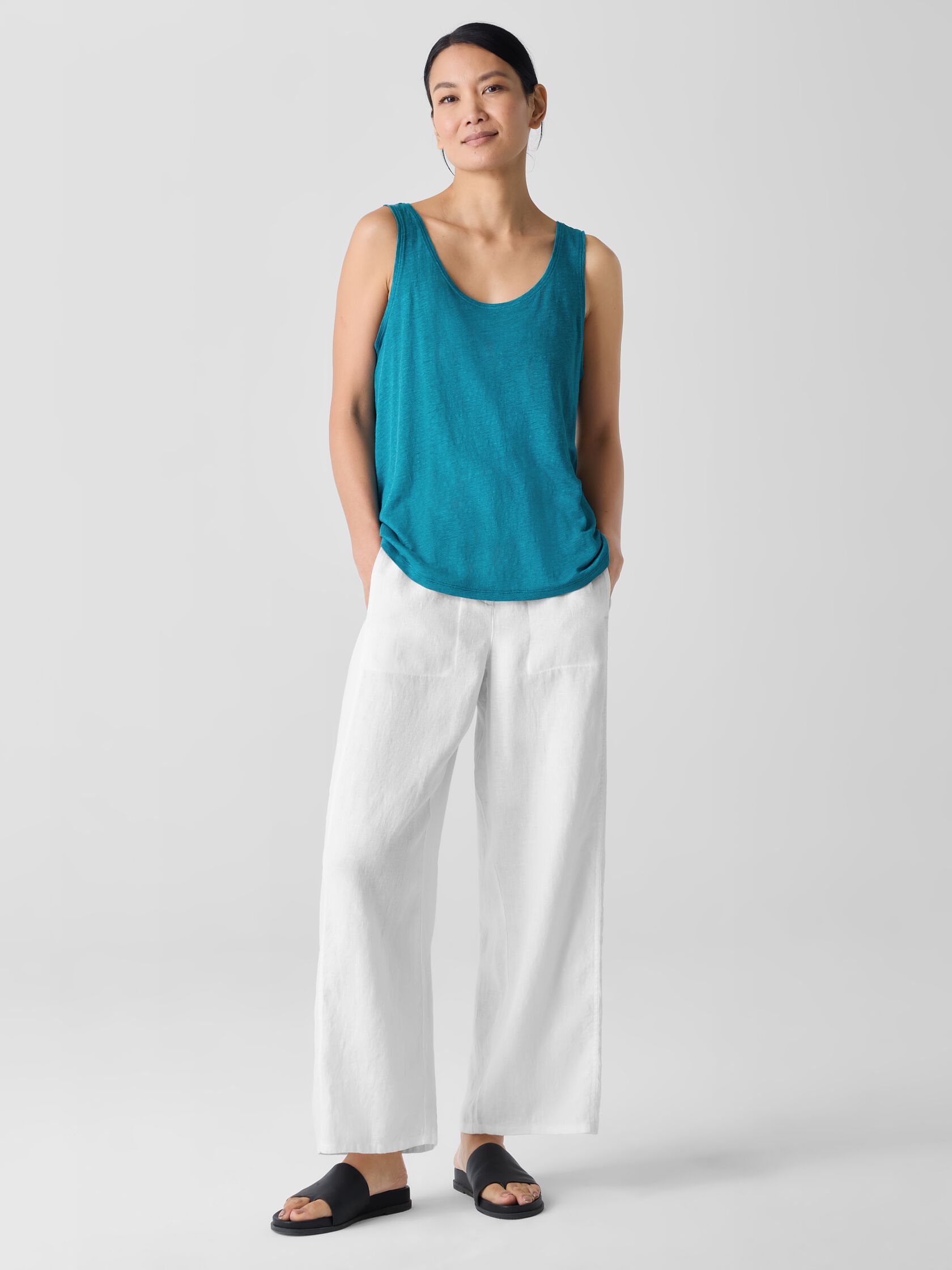 Organic Linen Jersey Scoop Neck Tank