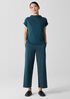 Cotton Blend Ponte Wide-Leg Pant