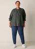 Washed Organic Linen Délavé Band Collar Shirt