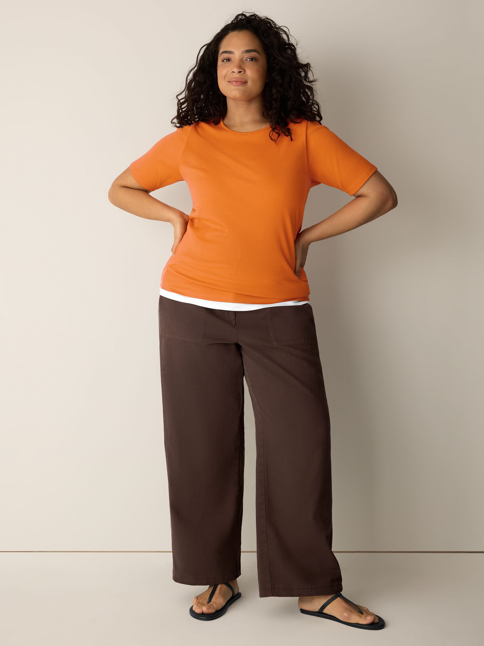 Organic Cotton Stretch Rib Crew Neck Tee