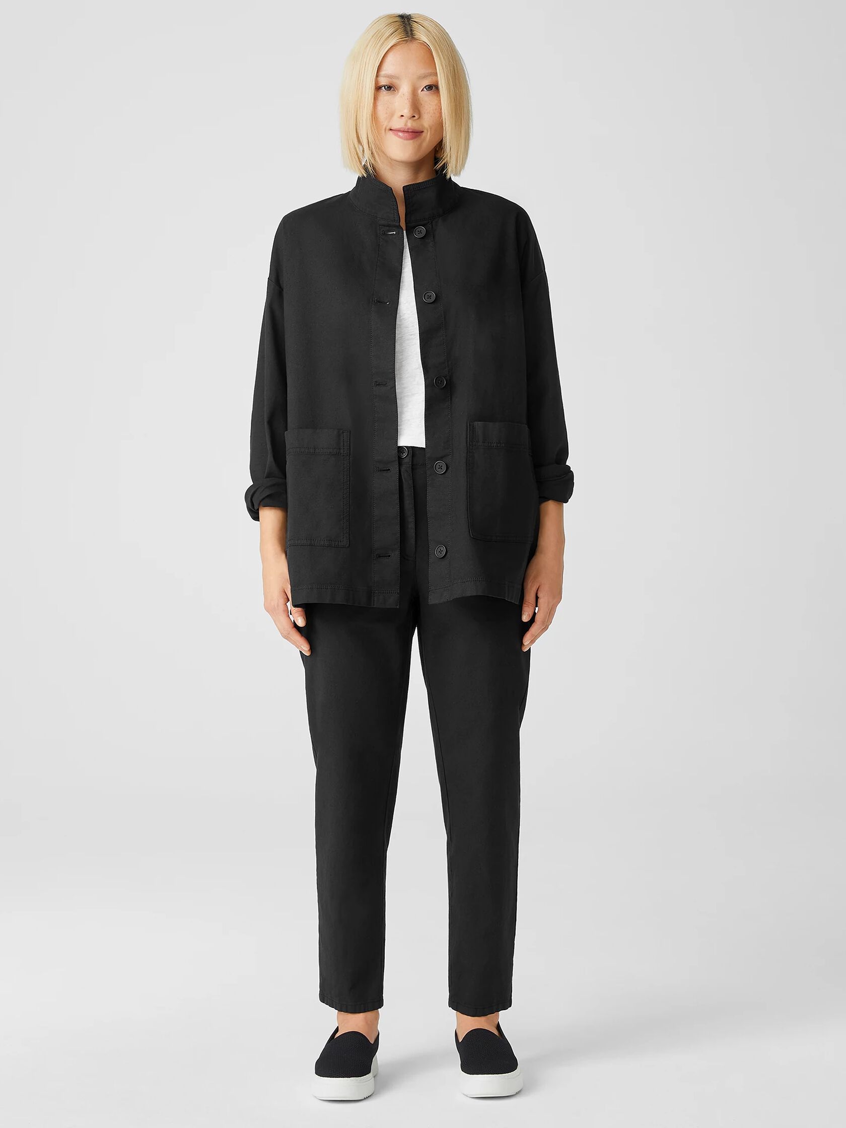 Organic Cotton Hemp Stand Collar Jacket