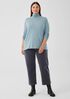 Ribbed Pima Cotton Blend Turtleneck Top