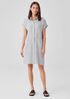 Crinkled Organic Linen Stripe Shirtdress