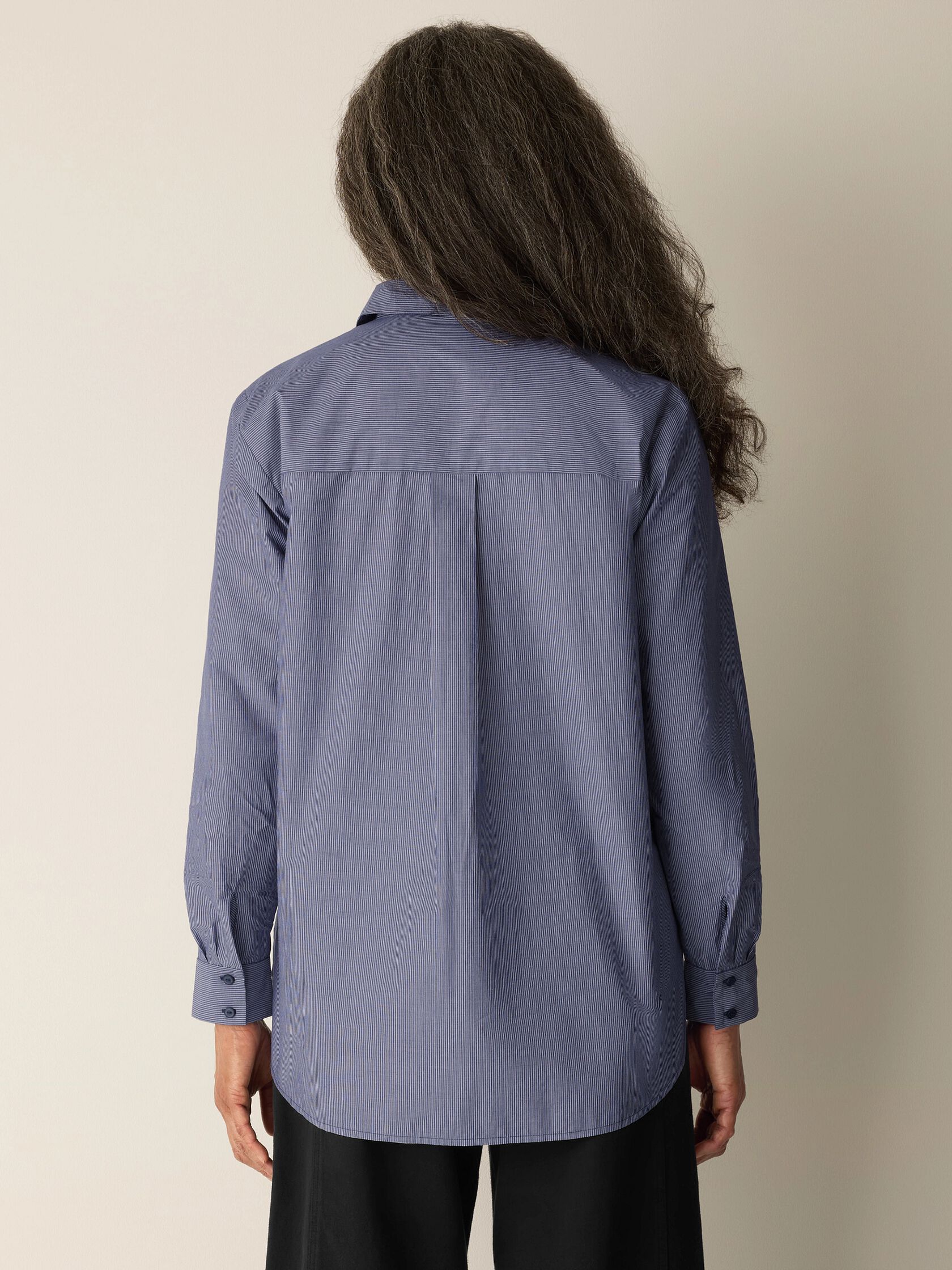 Striped Organic Cotton Poplin Classic Collar Shirt