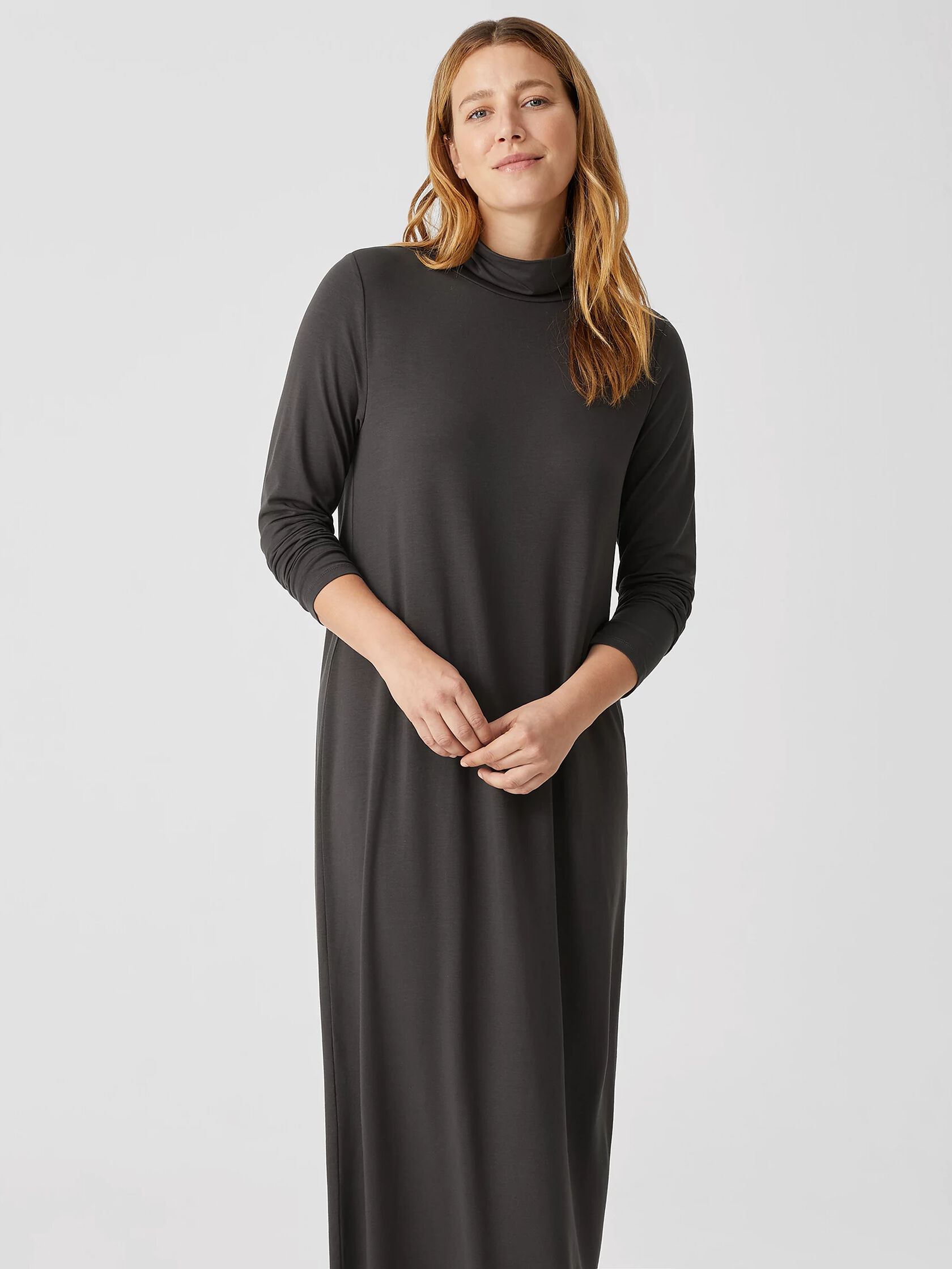 Fine Jersey Scrunch Neck Dress