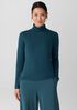 Sheer Cotton Blend Knit Turtleneck Top