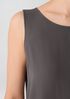 Silk Georgette Crepe Ballet Neck Long Tank