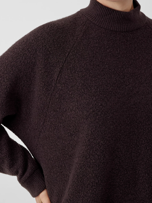 Boucle Wool Knit Turtleneck Top