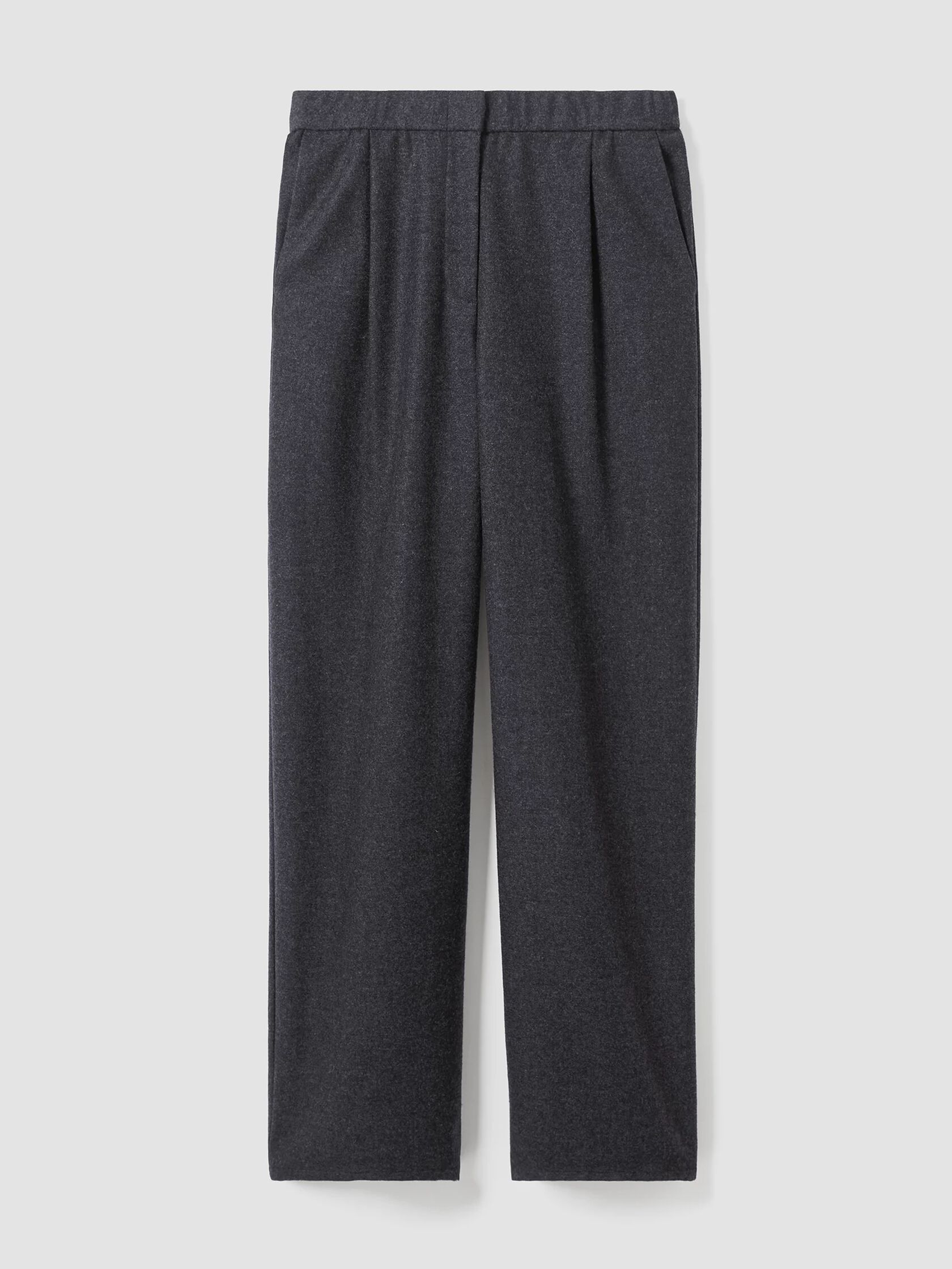 Soft Wool Flannel Wide-Leg Pant