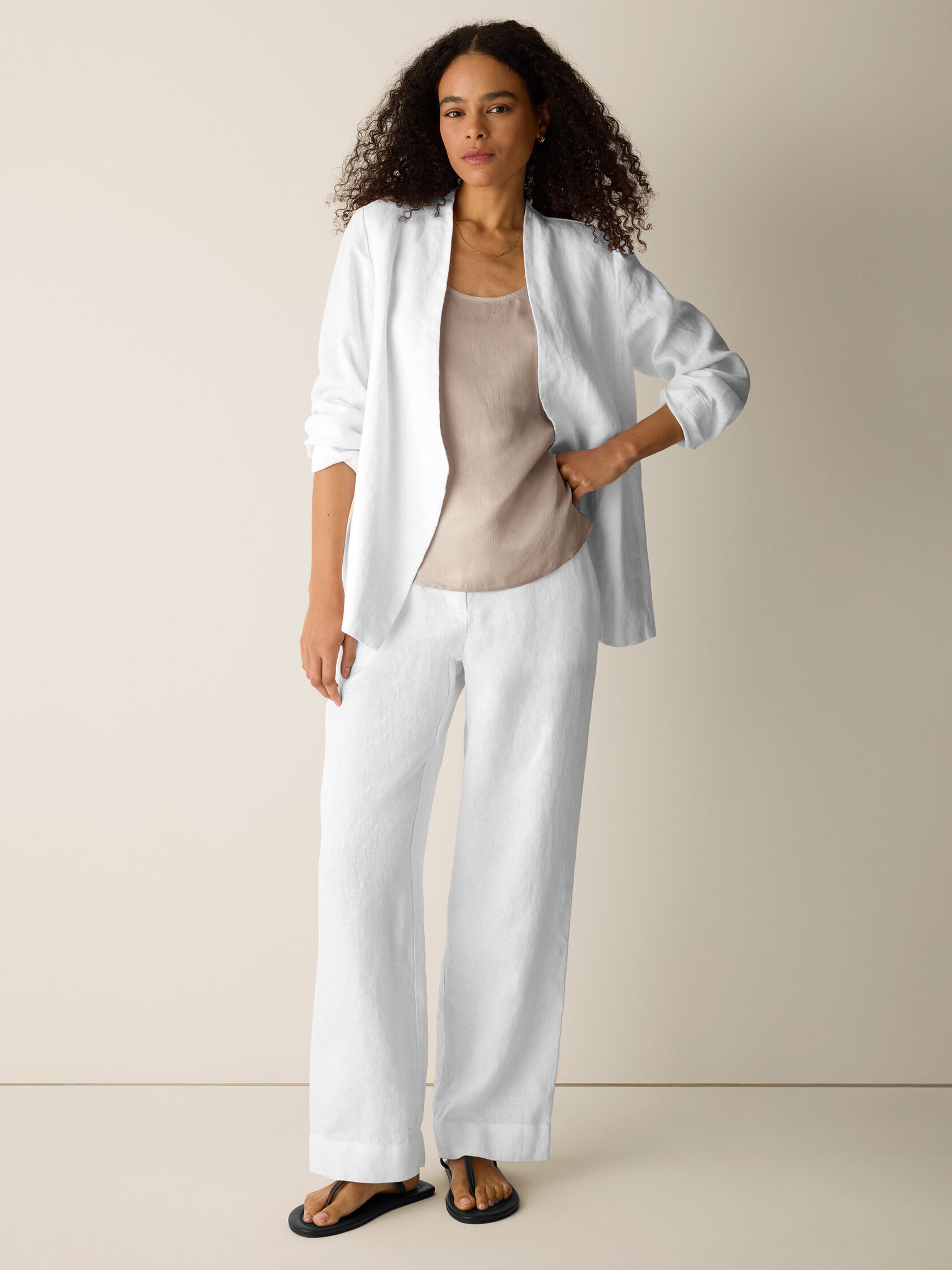 Heavy Organic Linen Full-Length Straight Pant