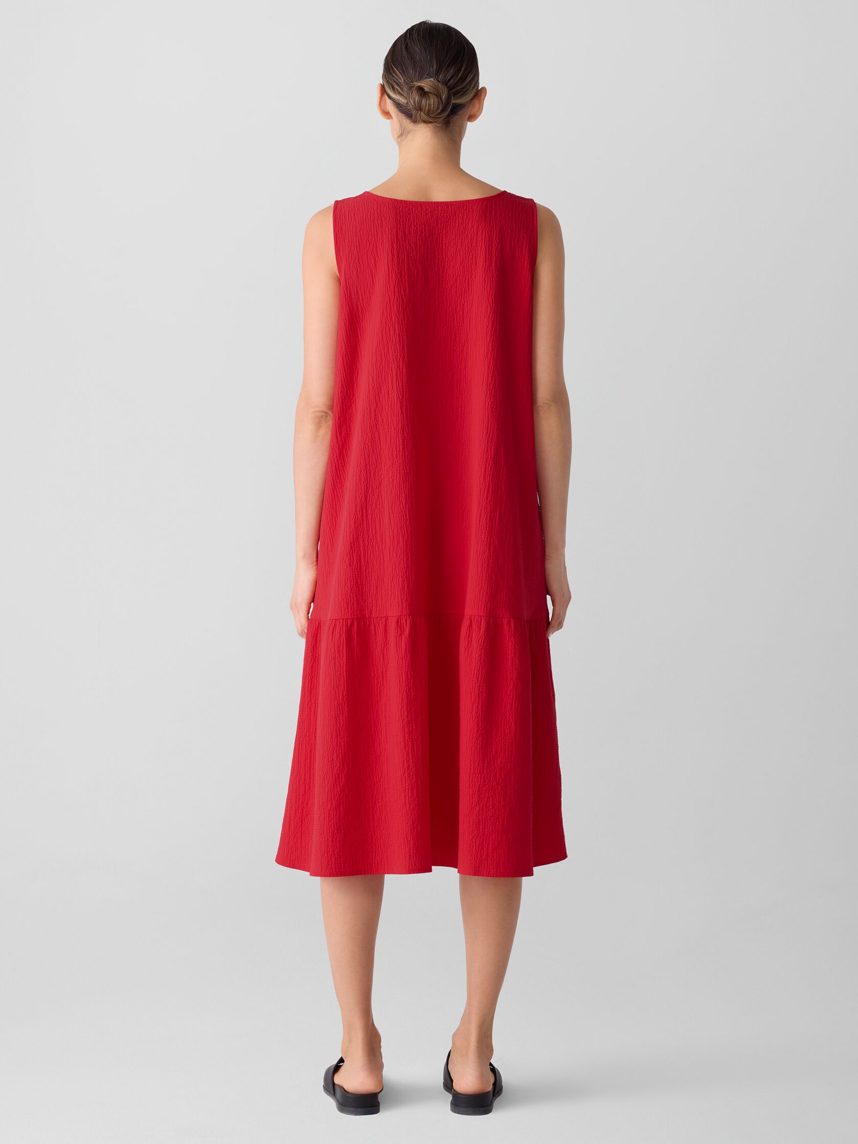 Organic Cotton Pucker Tiered Dress