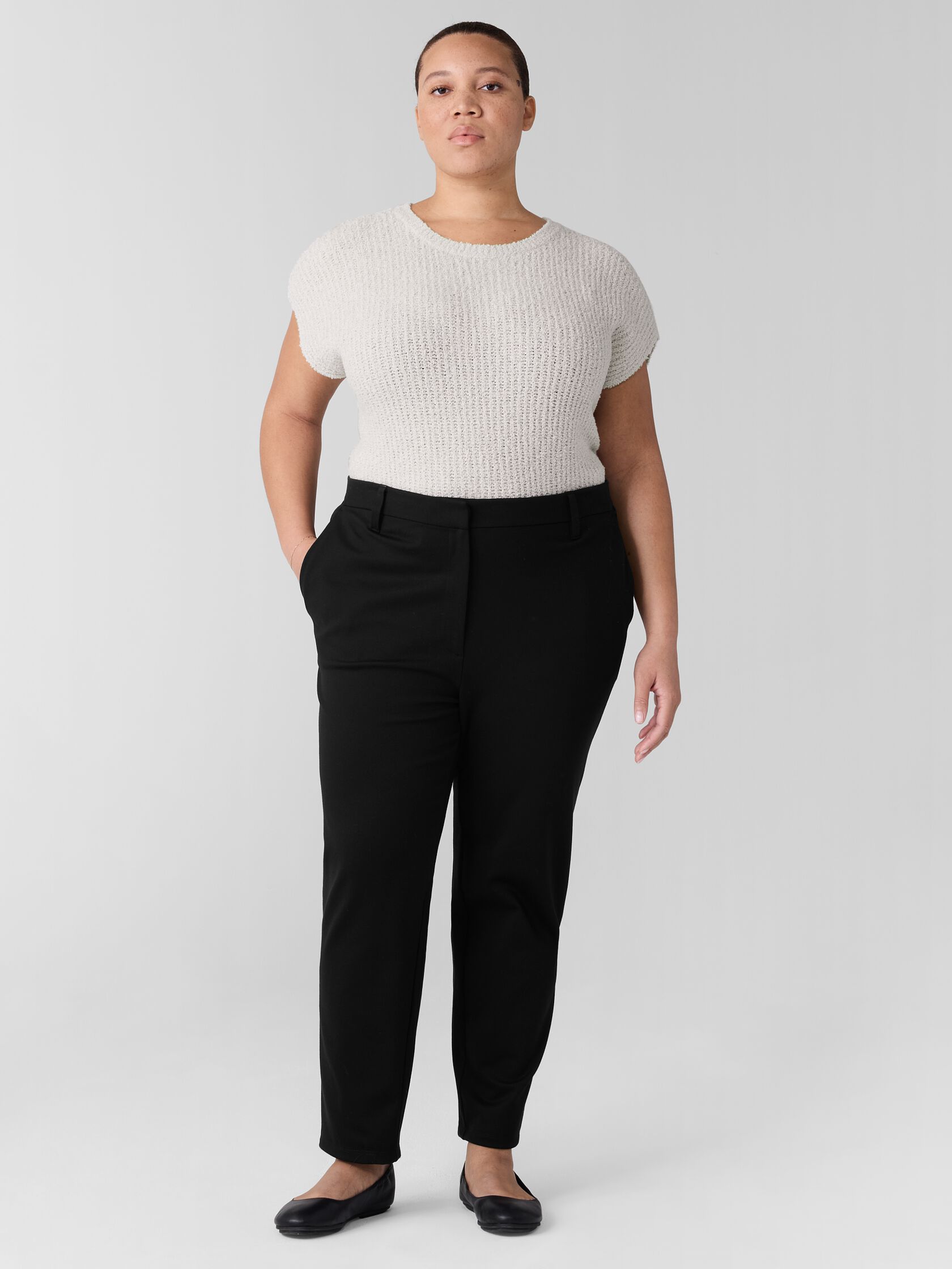 Washable Flex Ponte Tapered Trouser Pant