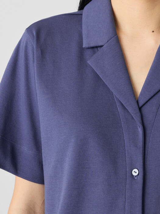 Organic Cotton Interlock Notch Collar Sleep Shirt