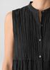 Crinkle Silk Habutai Band Collar Dress