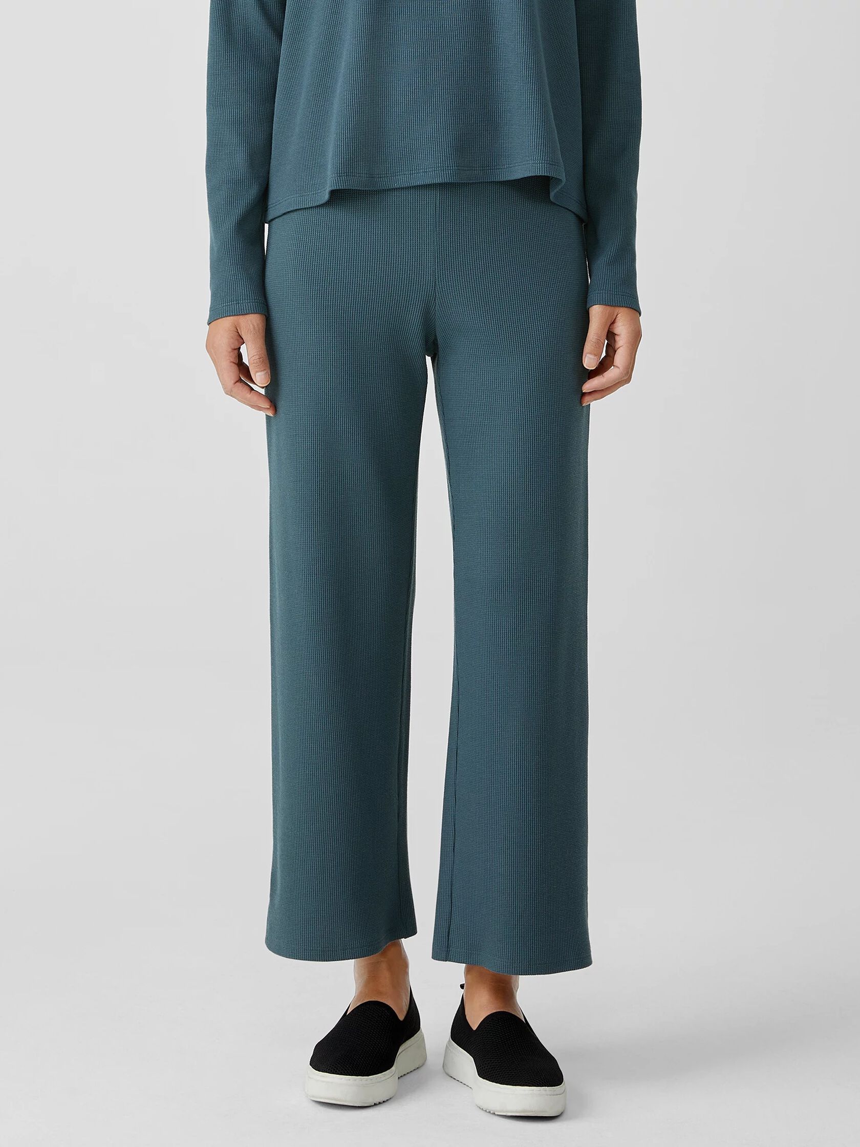 Cozy Waffle Knit Straight Pant