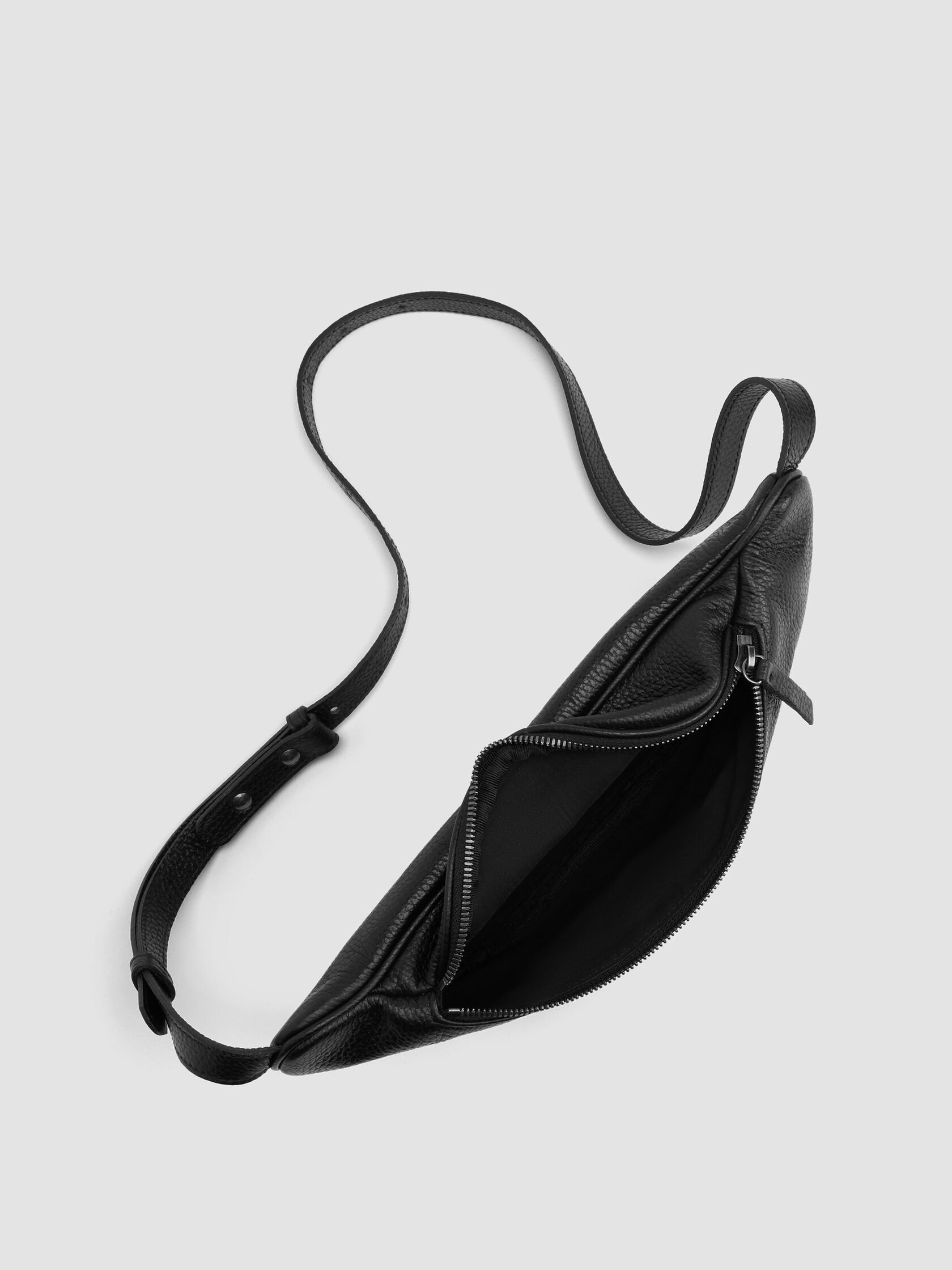 Textured Italian Leather Belt Bag
