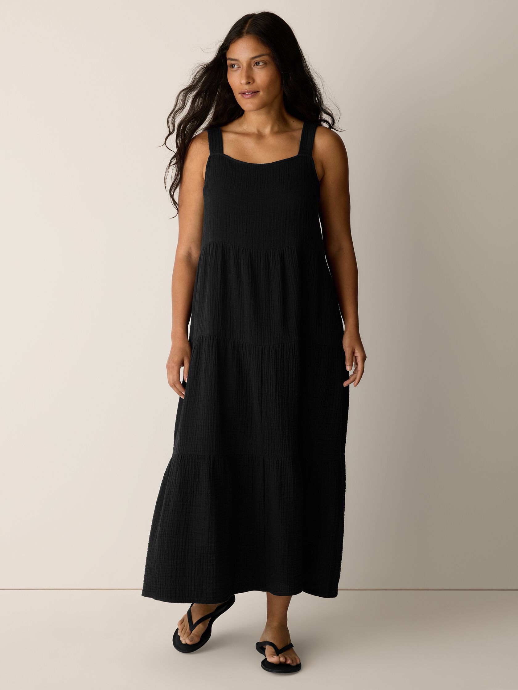 Organic Cotton Lofty Gauze Tiered Dress