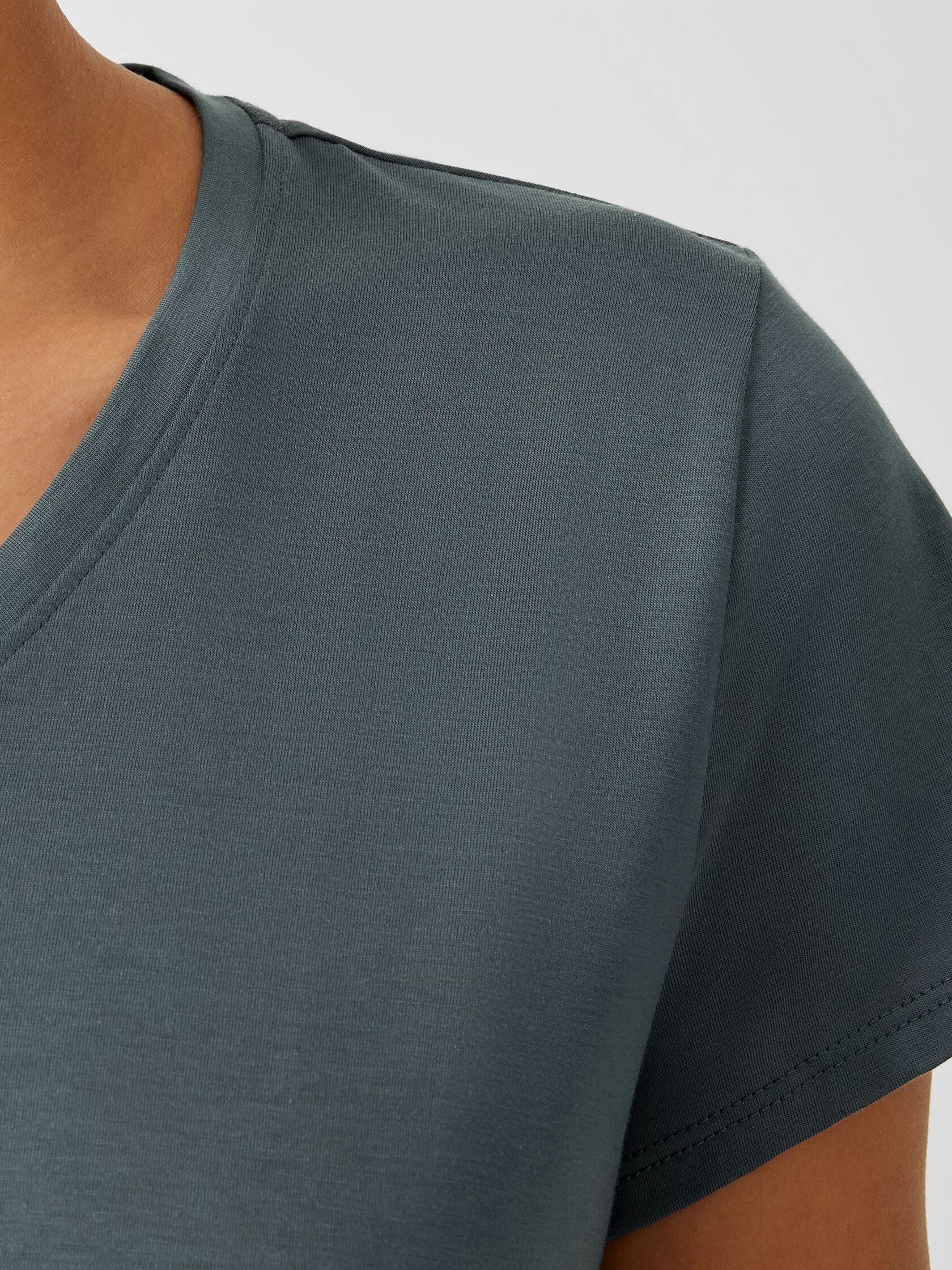 Organic Pima Cotton Jersey V-Neck Tee