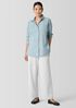 Washed Organic Cotton Poplin Classic Collar Long Shirt
