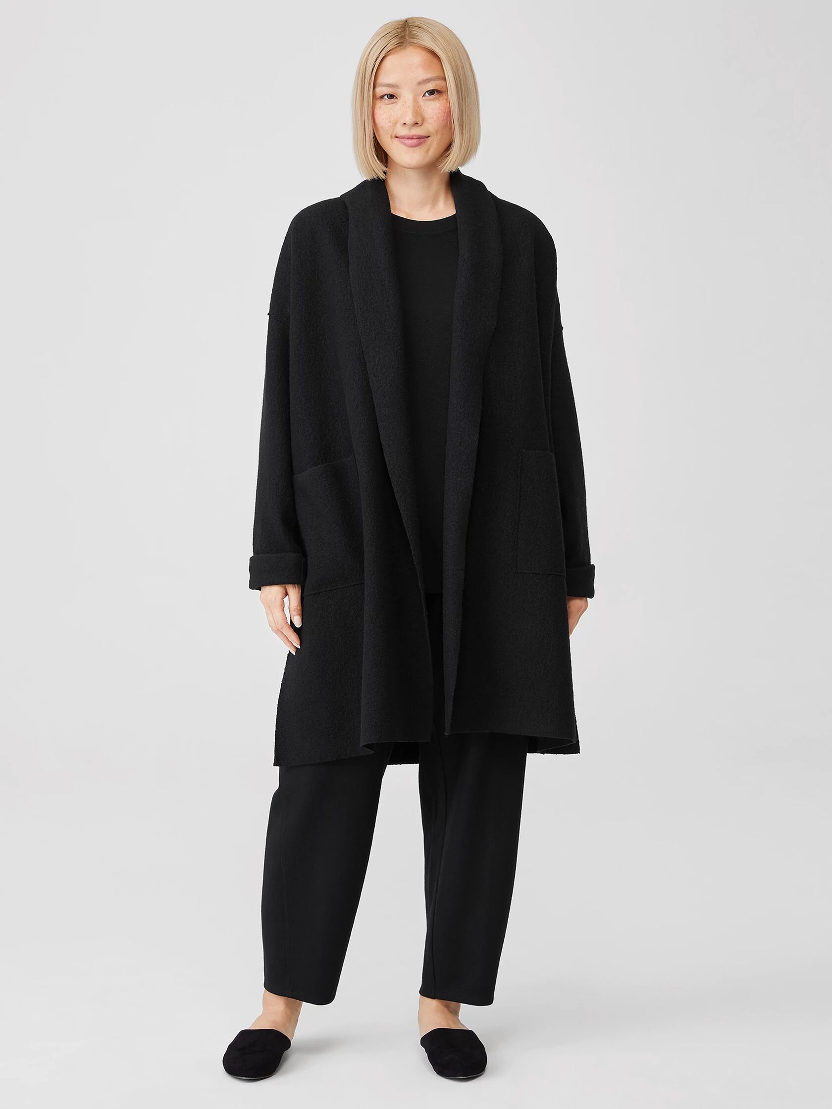 Lightweight Boiled Wool Coat in Responsible Wool