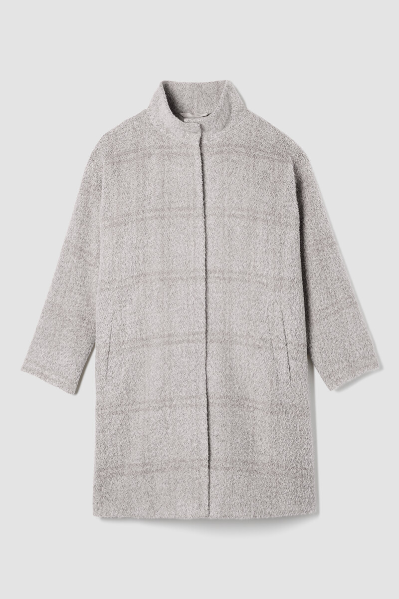 Luxe Alpaca Windowpane Stand Collar Coat Luxe Alpaca Windowpane Stand Collar Coat