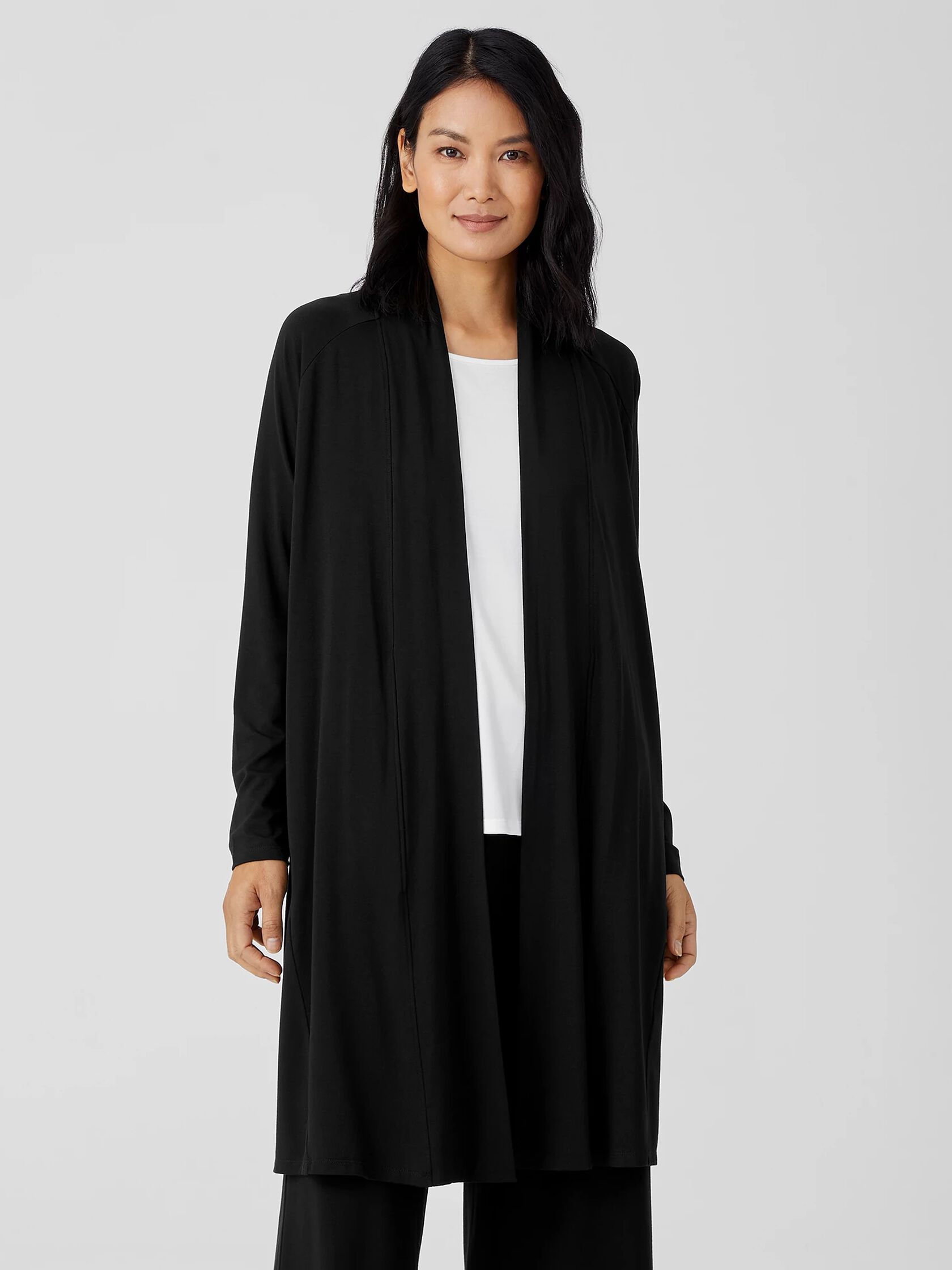 Stretch Jersey Knit Long Jacket